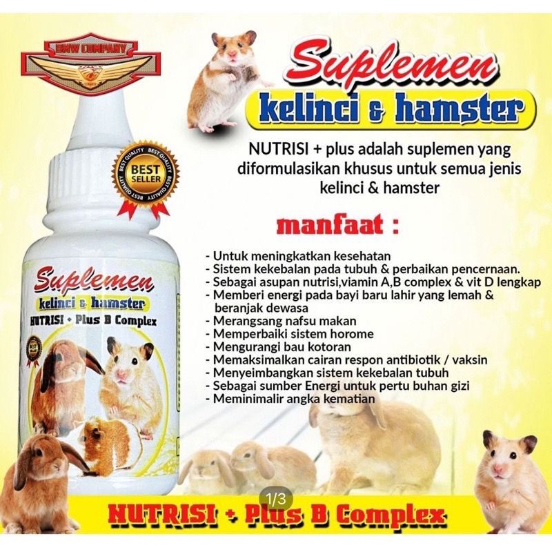 nutrisi kelinci hamster sugar glider marmut cegah lemas suplemen hormon by bmw