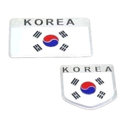 Stiker Emblem Mobil Bendera KOREA Bahan Aluminium