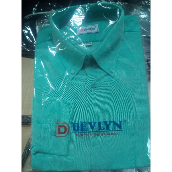 kemeja pria devlyn warna biru tosca/kemeja polos lengan panjang