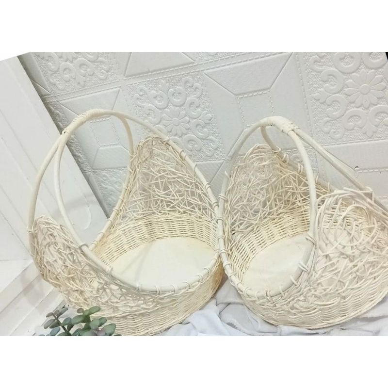 keranjang cincin set isi 2 / keranjang huah / keranjang rotan / keranjang piknik rotan
