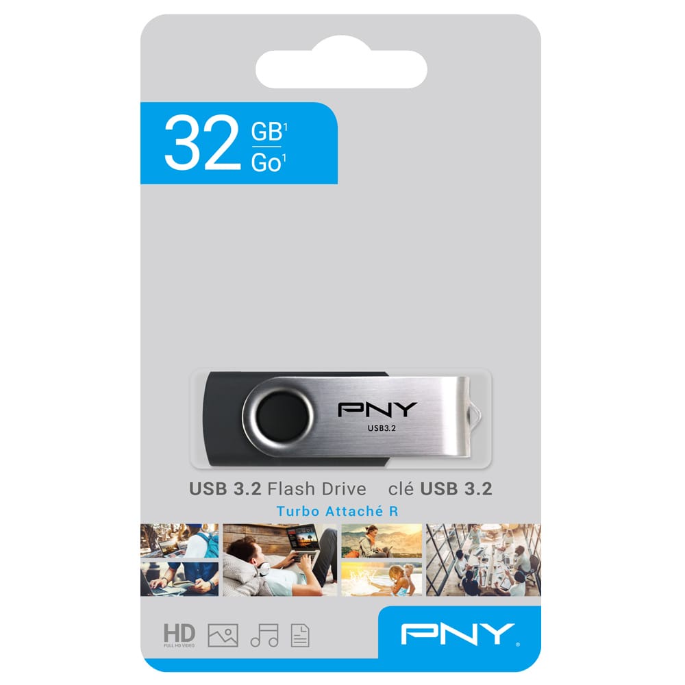 USB FLASH DISK FLASHDISK PNY 16GB | 32GB | 64GB | 128GB TURBO ATTACHE R USB 3.2