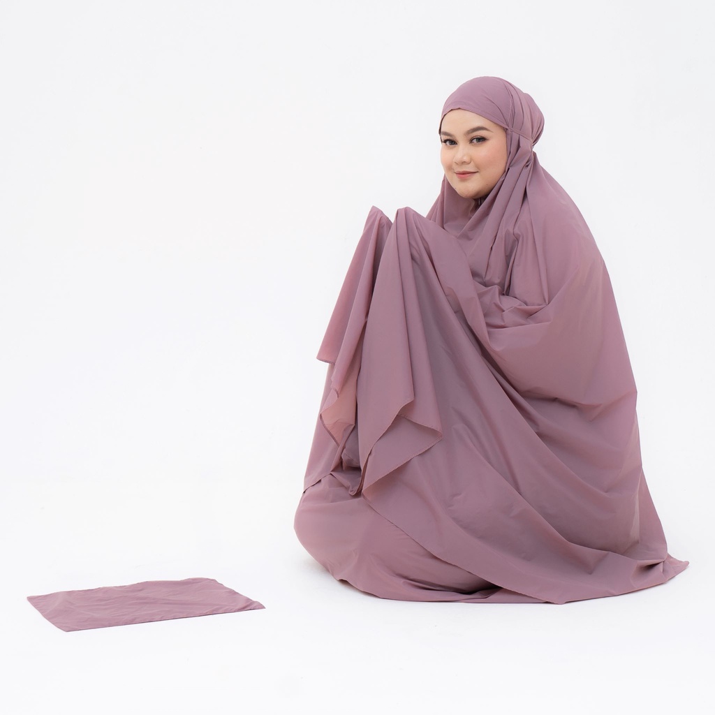 ALIF MUKENA MINI PARASUT PREMIUM KOREA TRAVEL JUMBO - MAUVE ( JMB-045 )