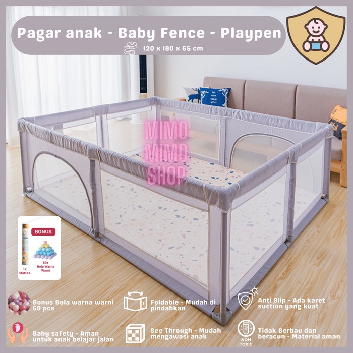 Pagar Bayi Anak / Kolam Tempat Bermain Mandi Bola - Playpen Pengaman