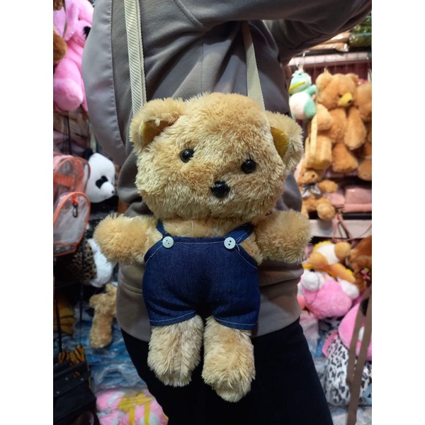 IS Tas Selempang Wanita Anak Remaja Gemoy Tas Selempang Wanita Anak Remaja Boneka Teddy Bear Mini Ov