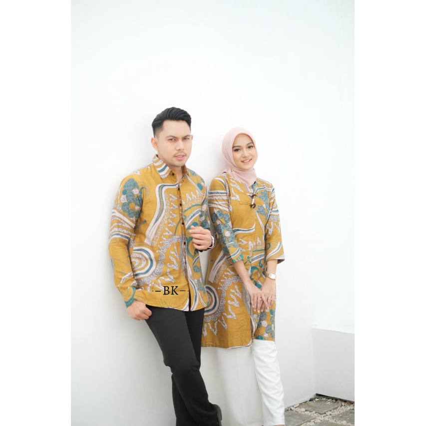 Batik Couple (MCbatik) - Batik Couple Tunik Kemeja Motif Soft Terbaru Bahan Katun Mix Moscrepe Ready Seragam Kantor M L XL XXL Jumbo
