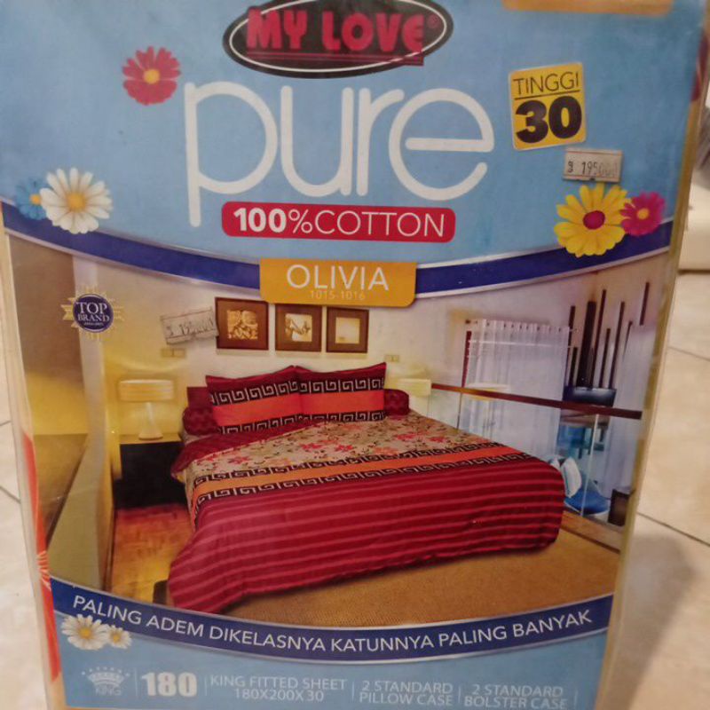 Jual Sprei My Love Pure 100% Cotton Uk 180/ King/olivia | Shopee Indonesia