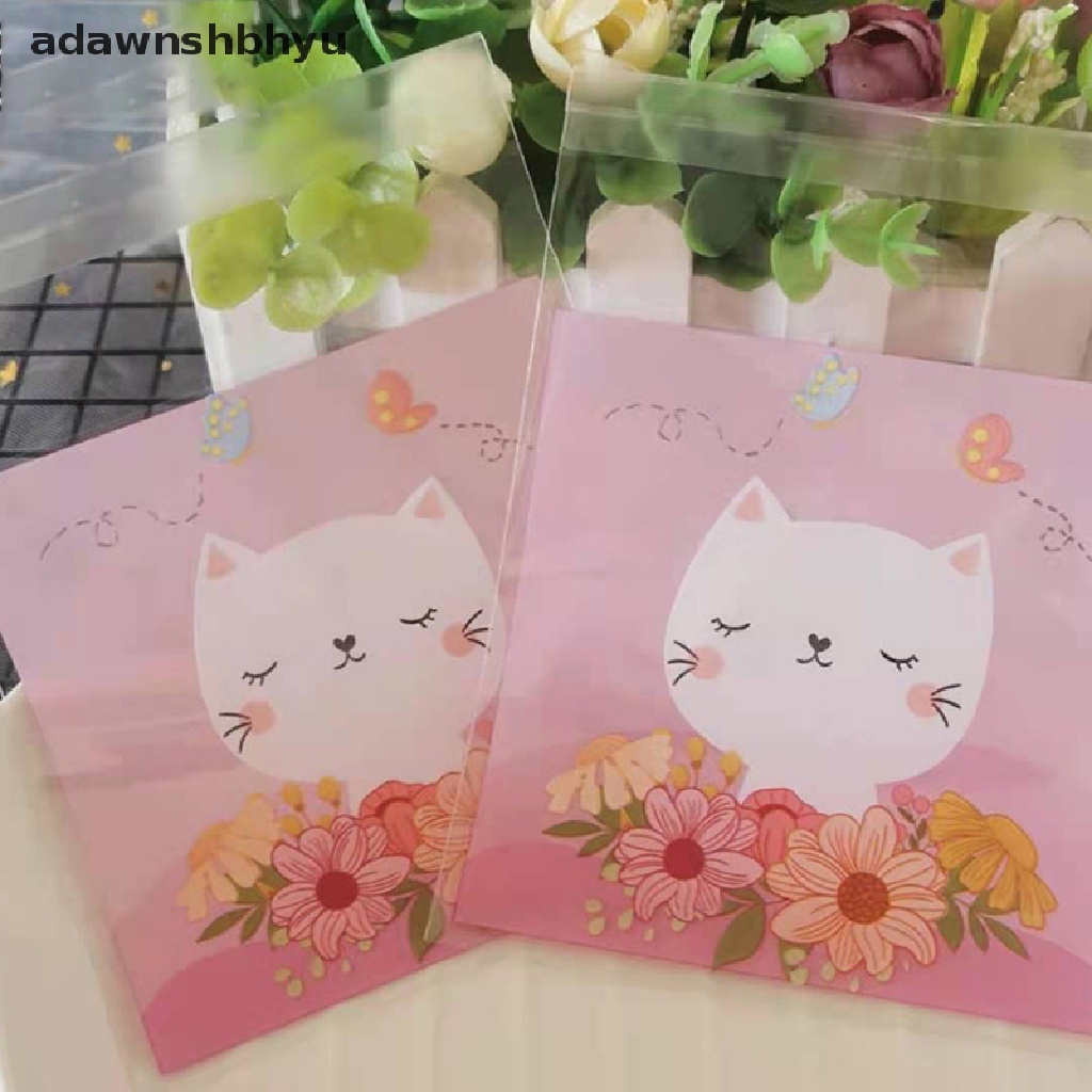 Adawnshbhyu 100pcs/pack Kartun Lucu Cookie Candy Self-Adhesive Bags Baking Bags ID