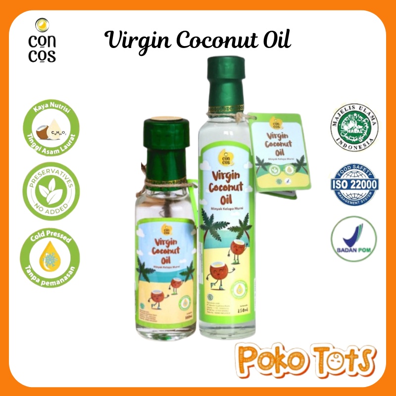 Concos Virgin Coconut Oil 100ml &amp; 250ml Minyak Kelapa Murni untuk Anak VCO Concos