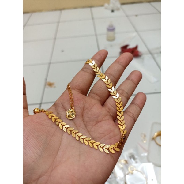 GELANG KAKI MODEL DAUN TERBARU UNTUK DEWASA