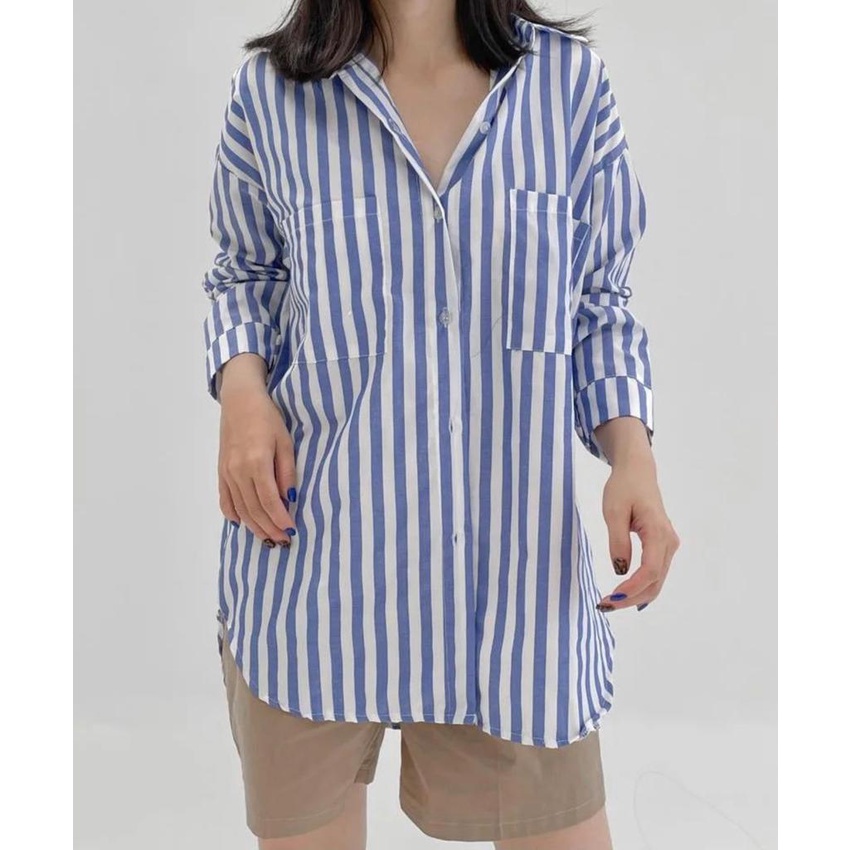 Kemeja Jumbo Wanita Korea Oversize Cewek Big Size Kekinian Besar Terba Gfs Sadie Oversize Xxl Pock