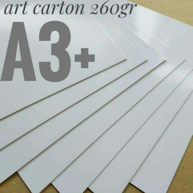 

( 50 LEMBAR ) KERTAS ART CARTON 260 GSM / KARTON GLOSSY UK A3+ / 32CM X 48.3CM TERLARISS...,,,,,