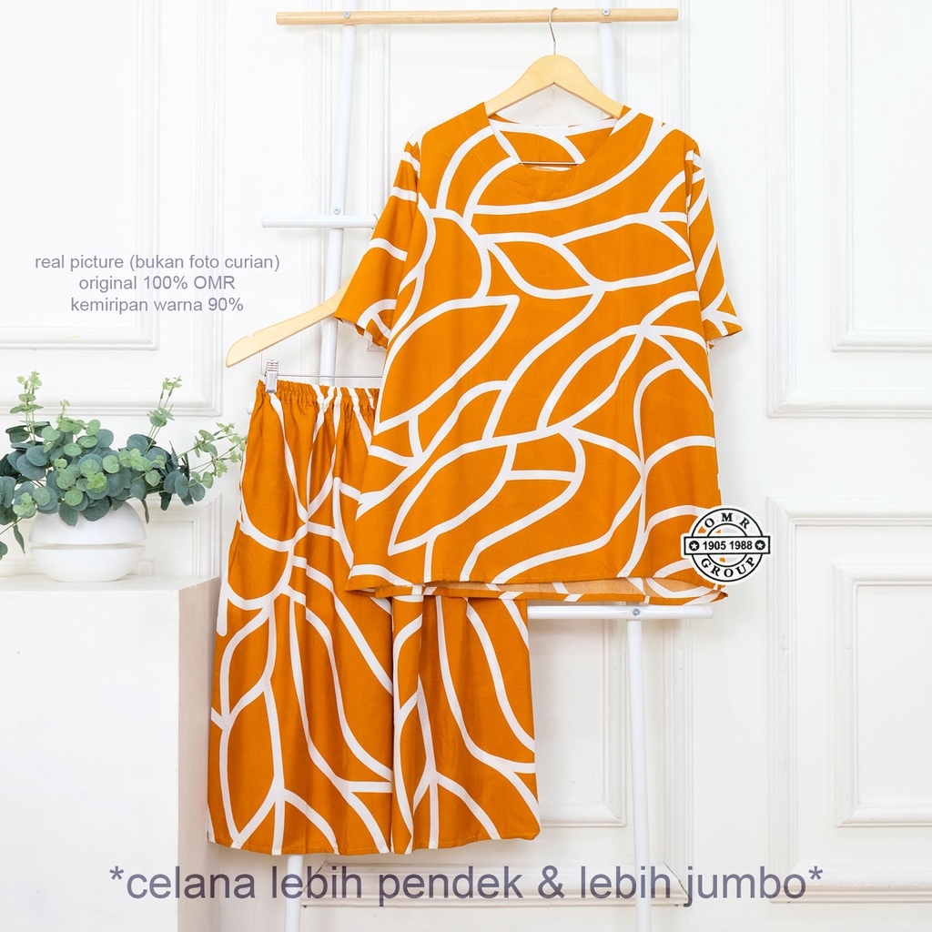 BIGSIZE | XXL 5L LD 120 140 CELANA 3/4 Ukuran Lebih Besar Carita Oneset Oblong Rayon Polos &amp; Motif Setelan Piyama Jumbo Original LARIS