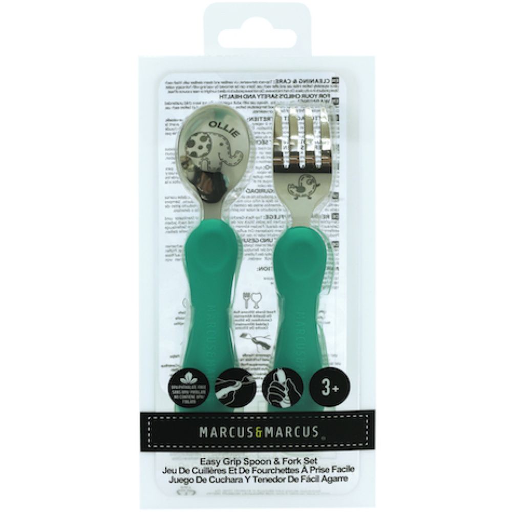 Marcus &amp; Marcus easy grip spoon and fork set-sendok garpu makan