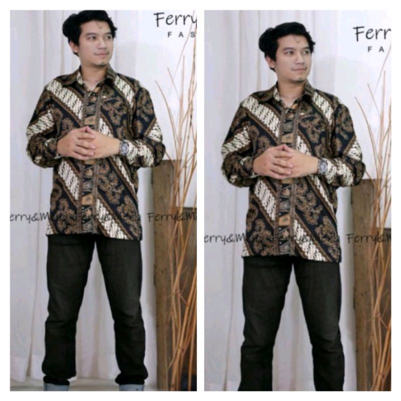 Kemeja Batik Lengan Panjang Motif Tumpal by tokozahra27