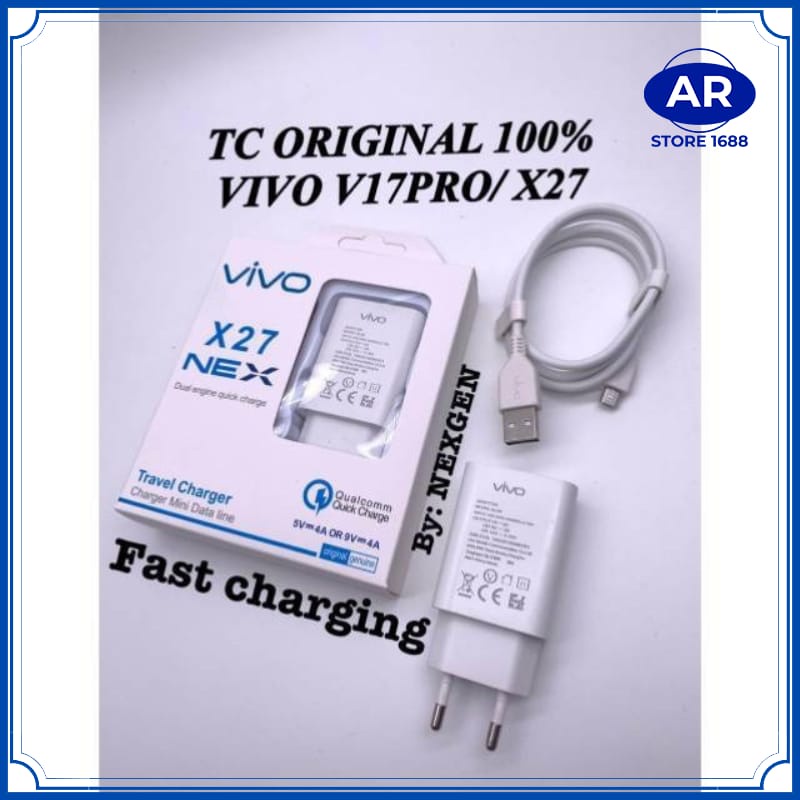 AR-TC ORI VIVO X27 SUPER FAST CHARGING | CASAN TRAVEL CHARGER V17 PRO 10V-2.25A V8/MICRO USB/TYPE C