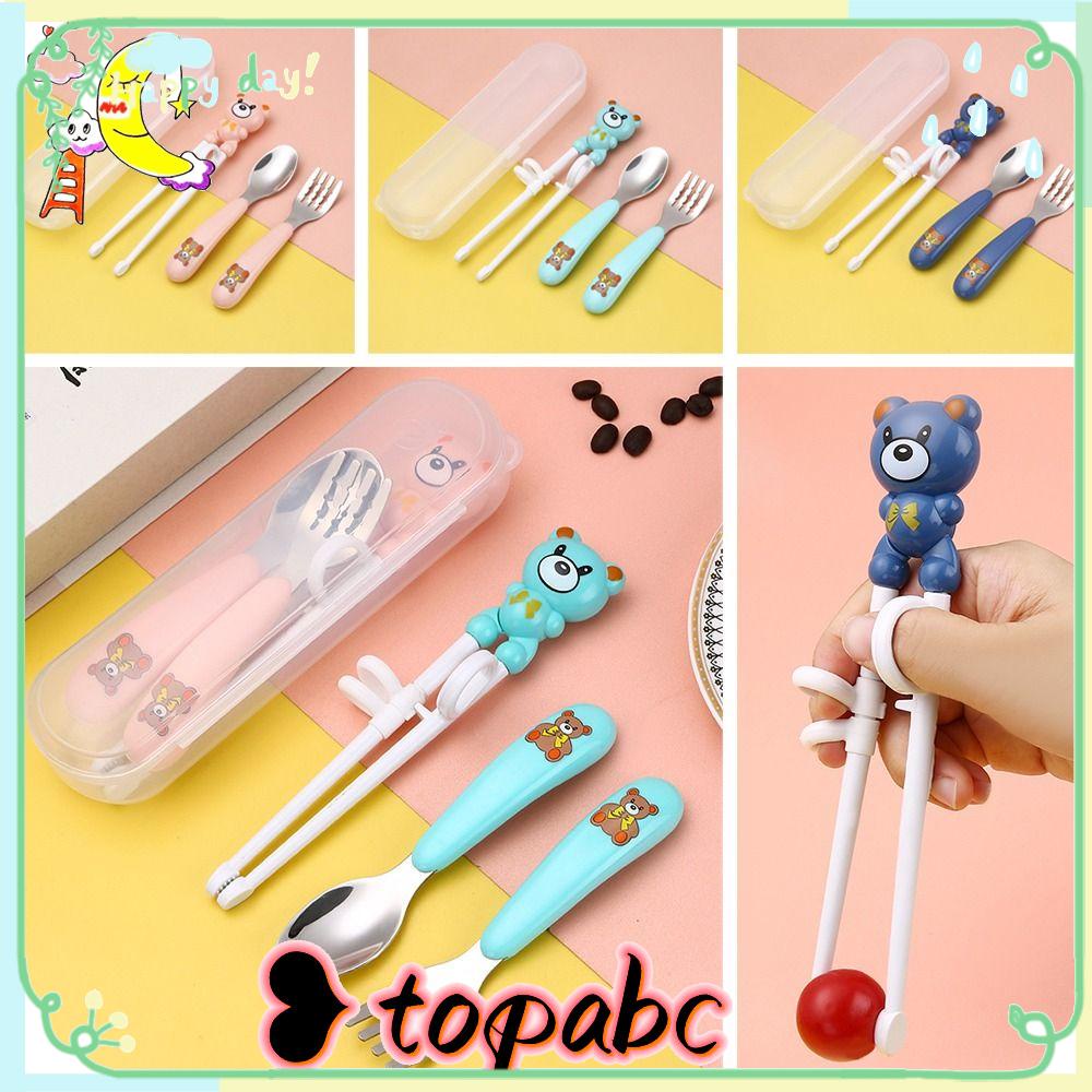 Top Children Tableware Set Portable Untuk Anak-Anak Sumpit Belajar Reusable