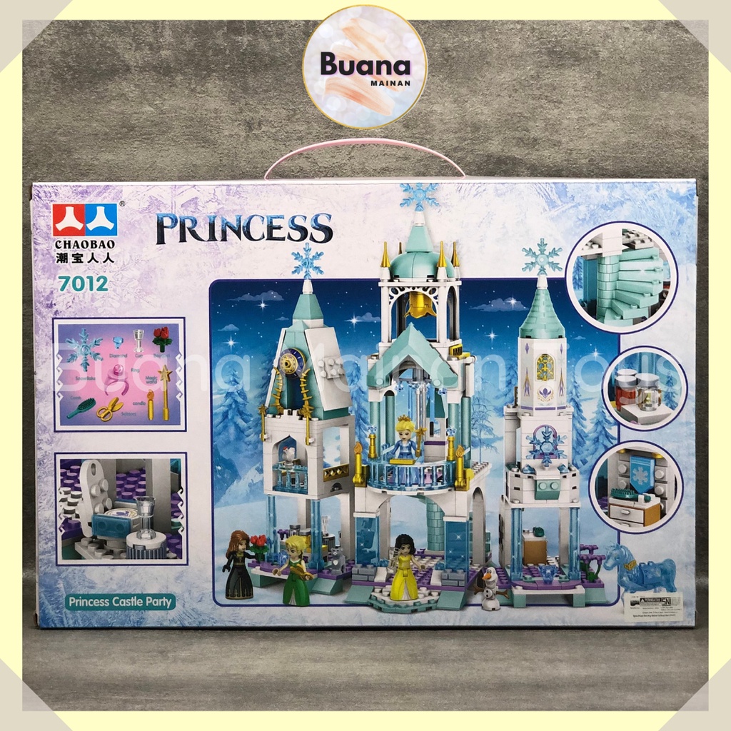 BRICKS CHAOBAO PRINCESS ICE CASTLE TOWER FROZEN MAINAN EDUKASI ANAK CEWE PEREMPUAN BLOCK BRICK 7012