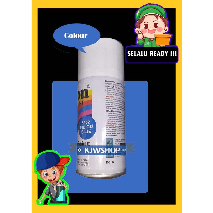 Diton Indigo Blue 8502 Diton Cat Semprot Spray Dasar 150cc Biru Laut Pylox Biru Langit Kecil Diton I