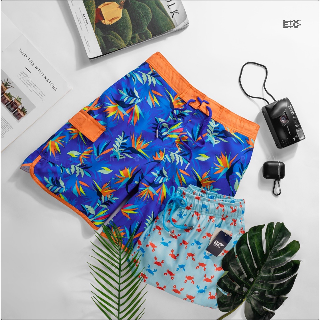 LNDSEND Men's Print Volley Swim Trunks #2