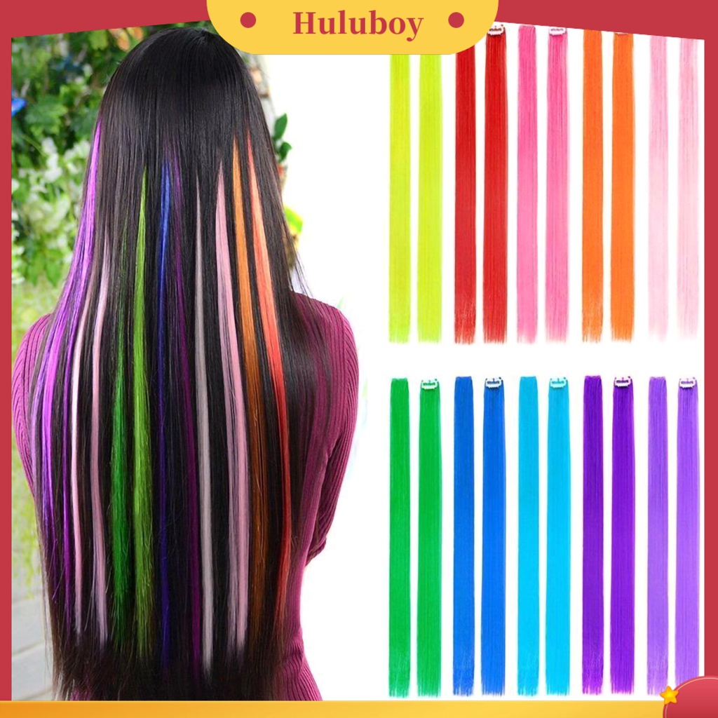 Wig Rambut Extension Model Panjang Tahan Panas Warna-Warni Untuk Wanita