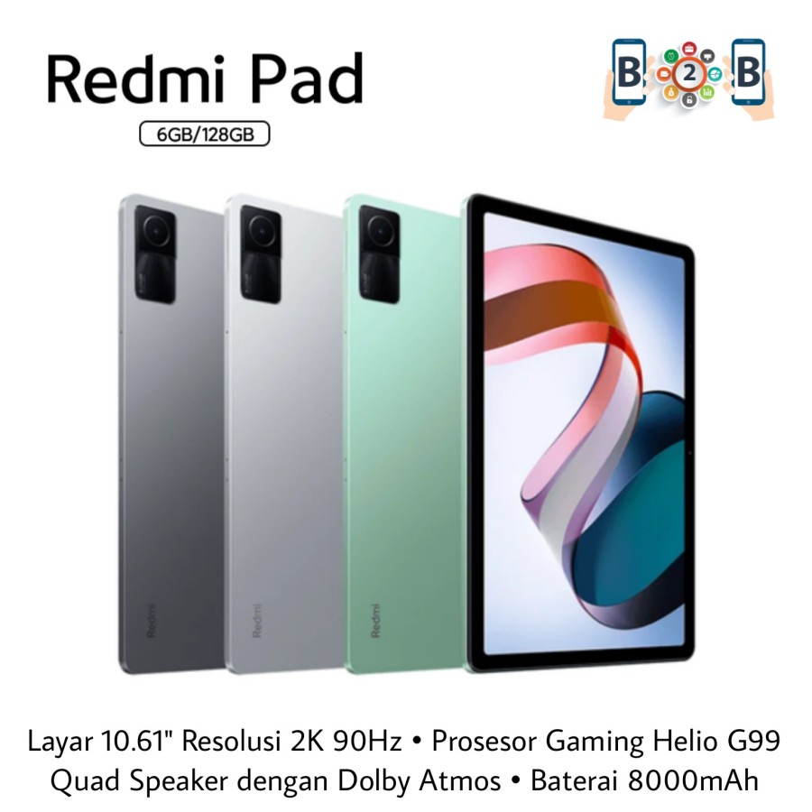 Redmi Pad RAM 6/128GB MediaTek Helio G99 10.61 inch 2K 90Hz Resolution