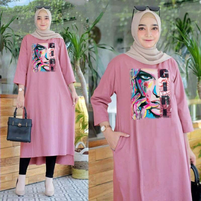 FF LONG TUNIK HIJAB COLABORATION TUNIK WANITA TERBARU 13