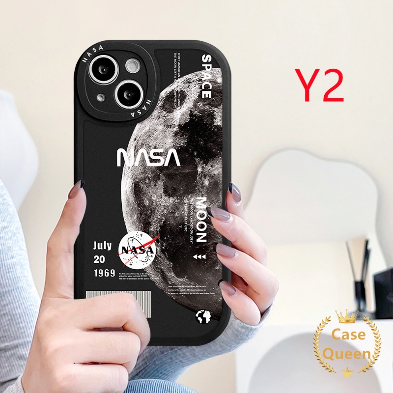 Case NASA Merk Trendy Oppo A17K A17 A57 A55 A54 A15 A95 A96 A77s A12 A16 A5s A16K A74 A76 A16E A3S A1K Reno 5Z 8 7 7Z 5F 5 6 A94 A7 A53 A9 A5 A31 A92 Soft TPU Cover Belakang