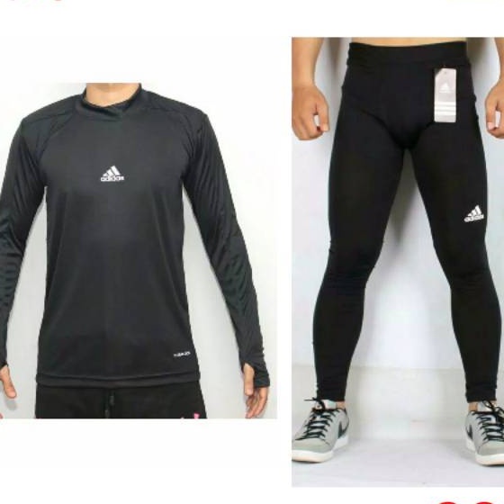 (TERBARU) SET PAKAIAN OLAHRAGA KAOS BASELAYER CELANA LEGGING KETAT LARI FUTSAL BOLA