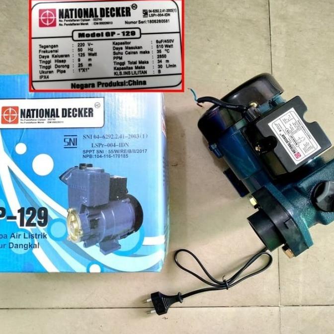 New Pompa Air Nasional Deker Gp-129 Mesin Pompa Air Sumur