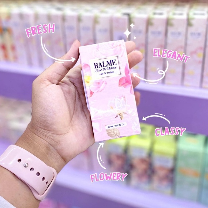 Balme Parfum Parfume Farfum Minyak Wangi Wanita Pria Cewek Cowok Anak Unisex Tahan Lama Dan Wangi Semprot Spray Roll On 24 Jam Non Alkohol Original 100% Rose De Malone