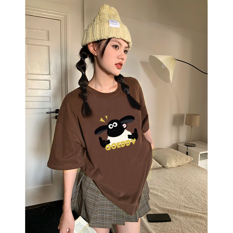 kaos oversize wanita import lengan pendek cartoon graphic print T-shirt korean style baju kaos wanita