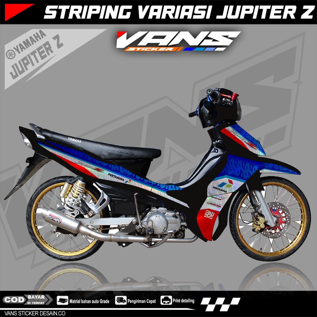Striping Jupiter Z burhan - lis sticker variasi motor jupiter z,burhan desain mandalika racing