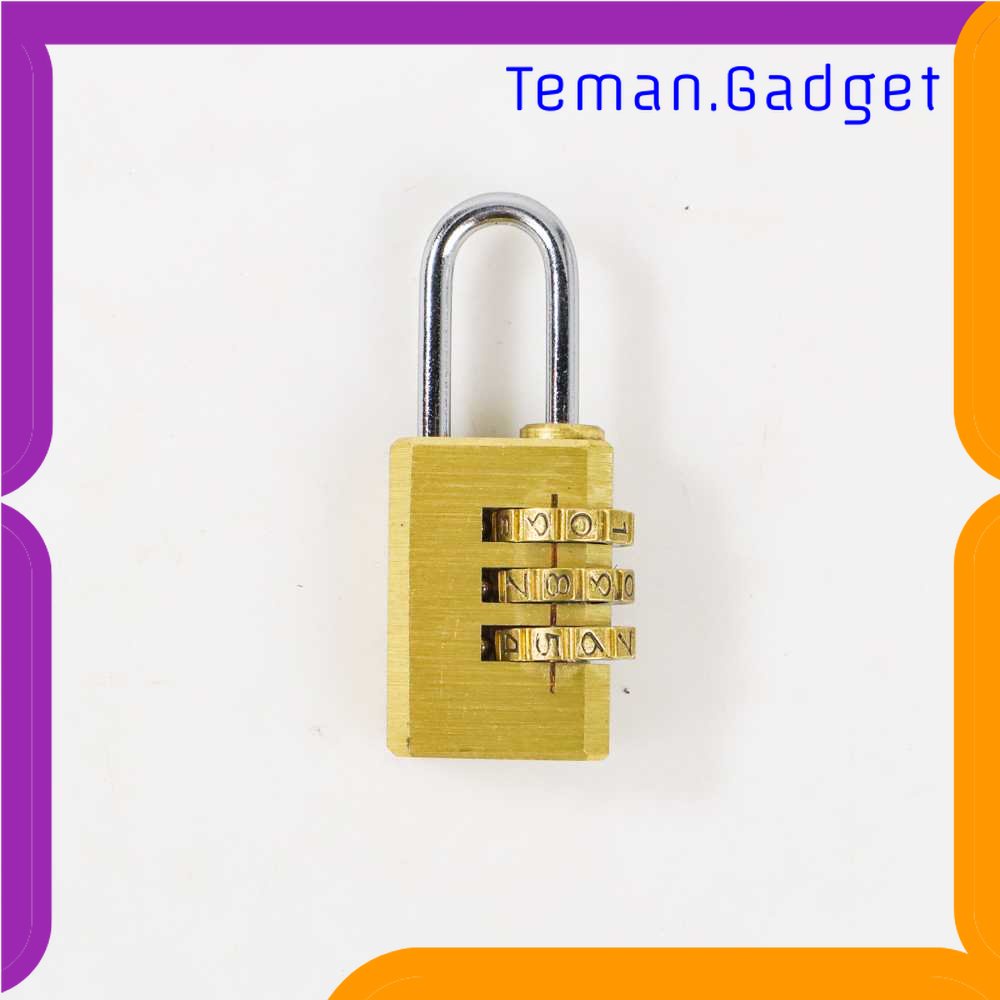 TG - TRV Gembok Koper Padlock 3 Digit Combination Solid Brass 21x53mm - MMS15