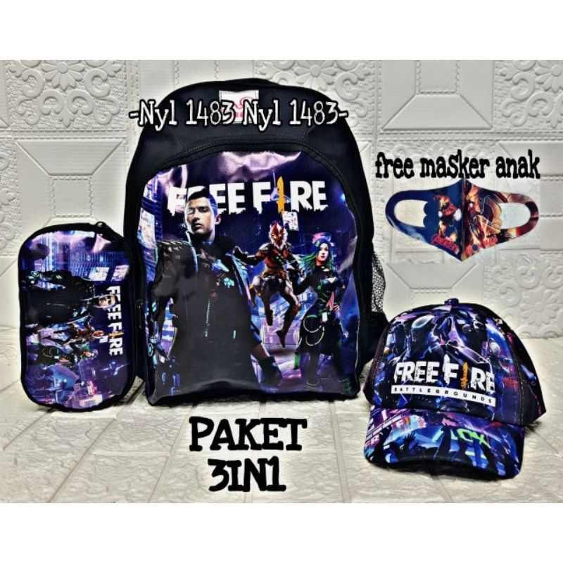 Ransel fireefire 2 Motif Tas punggung anak laki laki Tas sekolah free tempat pensil