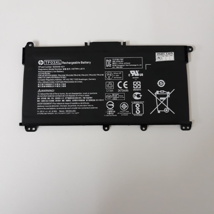 Baterai Laptop HP Pavilion 15-CD TPN-C131 14-BF011TX TF03XL