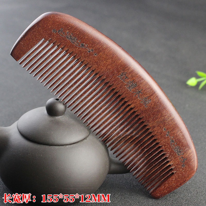 Sisir Cendana Merah Jenis Bulan Sisir Kayu Gigi Halus Sisir Penata Rambut Cendana Hadiah Kecil