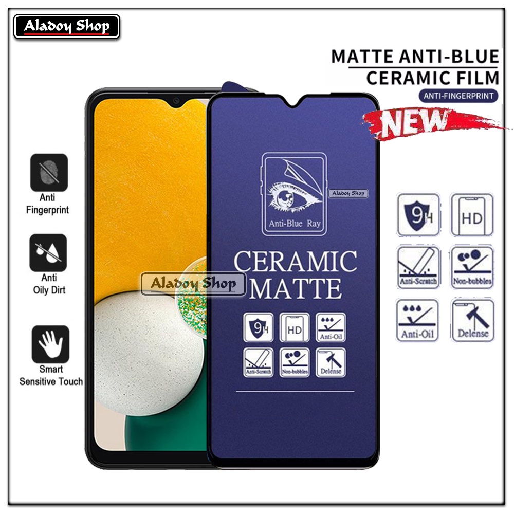 PAKET 3IN1 Anti Gores Blue Matte Anti Glare Samsung A13 5G + Tempered Glass Camera dan Skin Carbon