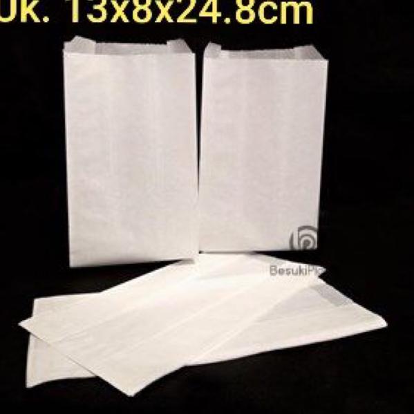 

べ PaperBag Putih Polos / Kertas Makanan / Kantong Makanan / Kertas PokPok ち