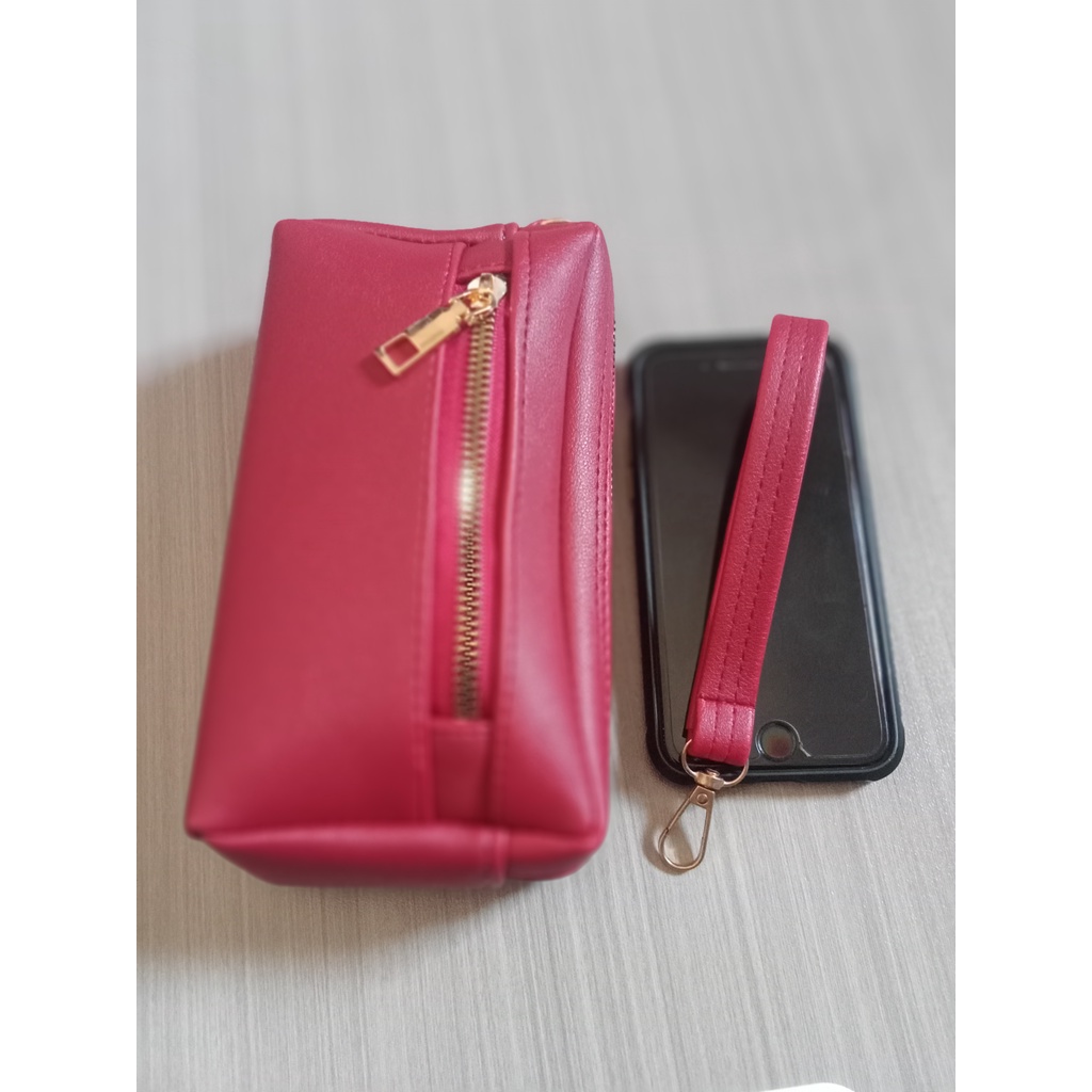 dompet genggam wanita untuk tempat coin atau handphone bahan kulit sintetis lokal #dompet #dompetcoin #dompetwanita