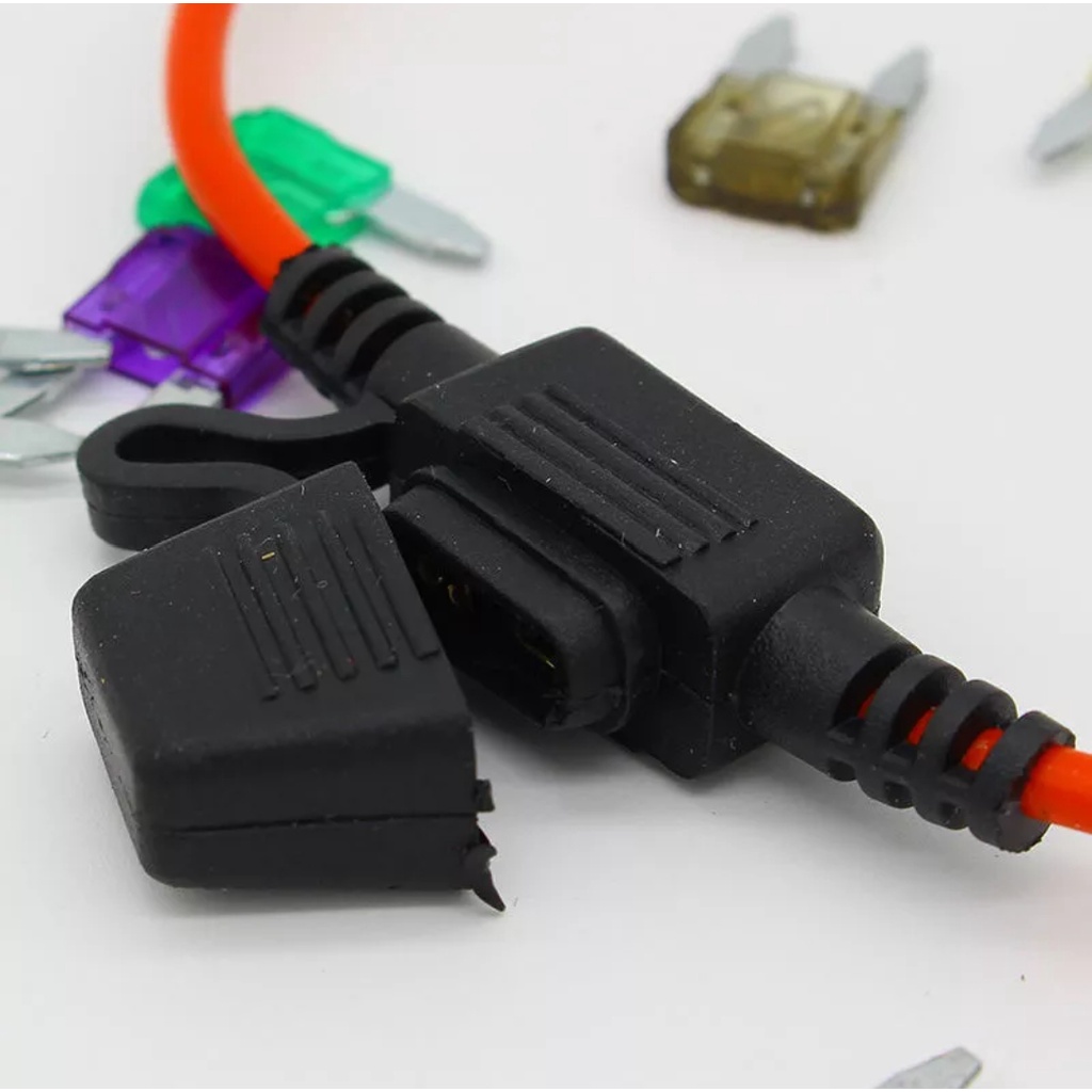 Fuse Holder / Rumah Sekering Waterproof STANDARD/MEDIUM Kabel 12 AWG