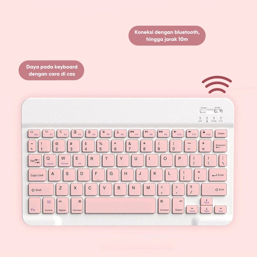 Paket 2 in 1 Wireless Bluetooth Keyboard Gen 2 Dan Mouse Set Lightweight Portable Support Android IOS Samsung Xiaomi Huawei Ipad Oppo Realme (Harga Sudah 1 paket)