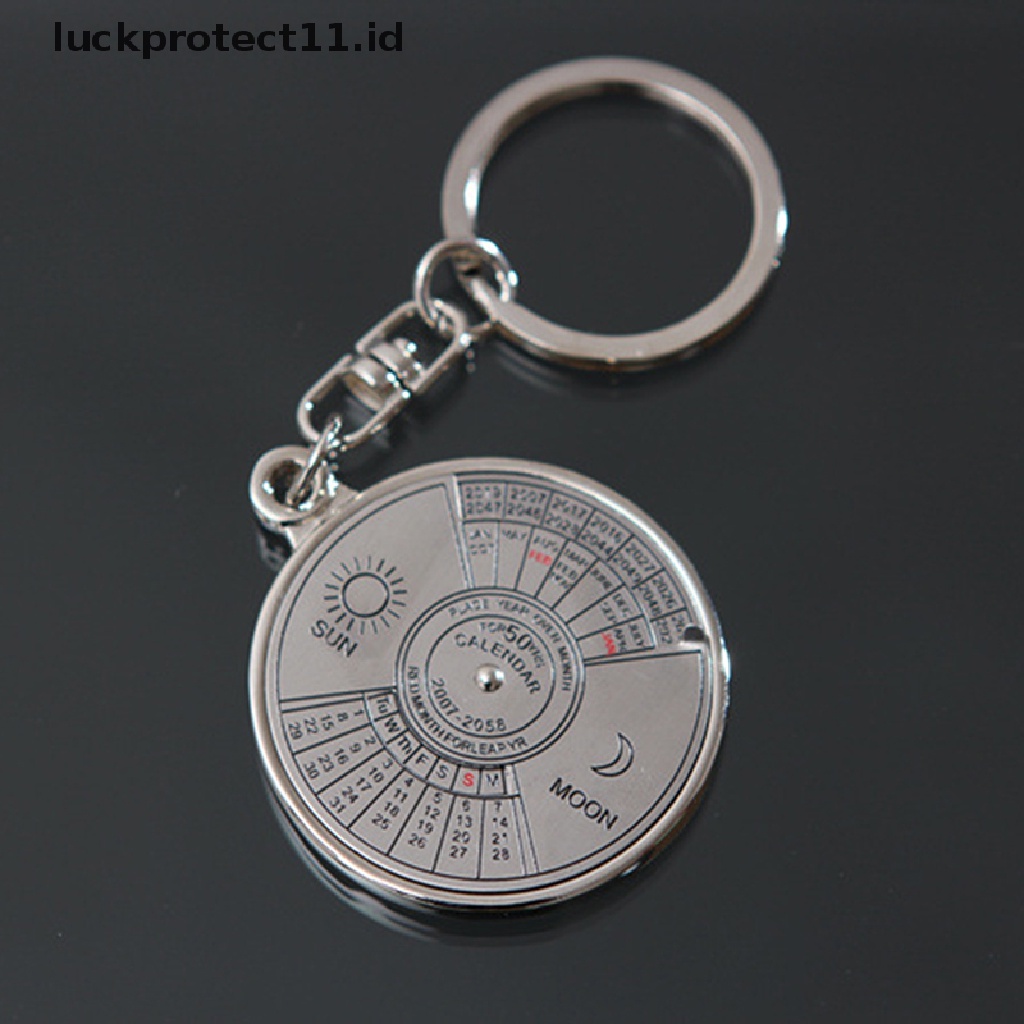 /Fashion Hot// Fashion// Keren Stylish Kalender 50tahun Gantungan Kunci Keyfob Metal Alloy Ring Compass.