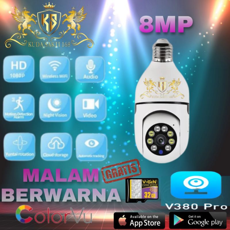 IP CAMERA 8MP CCTV V380PRO speed dome PTZ lampu   CCTV terbaru