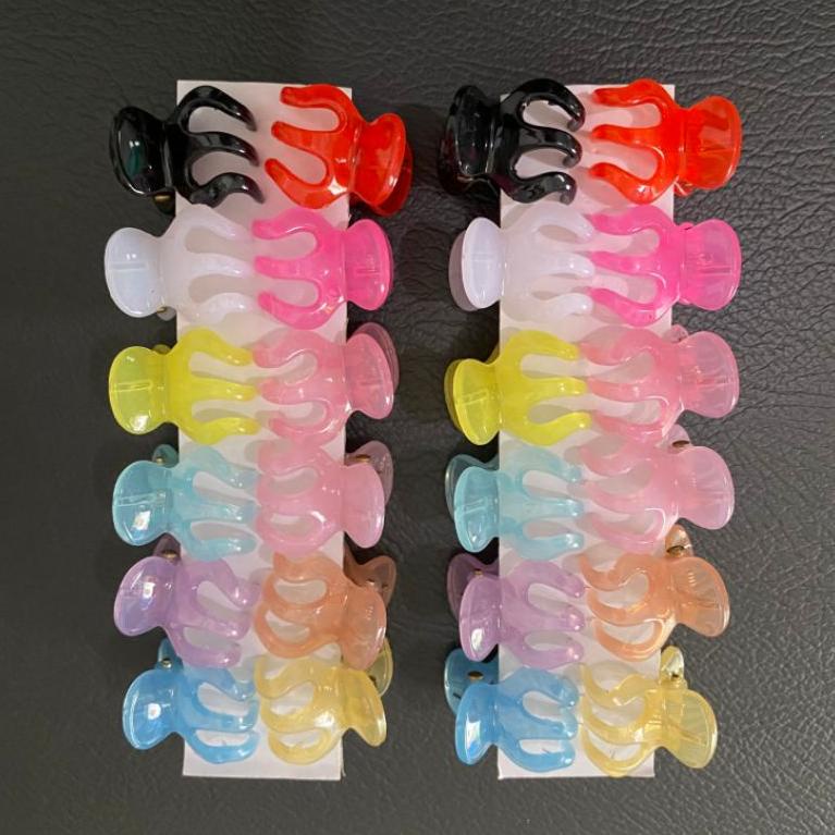 ⇚ (Isi 24) Jedai ORI Bangkok Thailand Jepit Rambut Mini Kecil 1,5cm ま