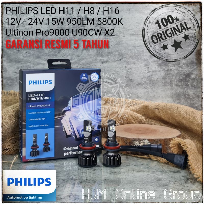 BOHLAM LAMPU PHILIPS Ultinon Pro9000 LED H11 H8 H16 12V - 24V 5800K