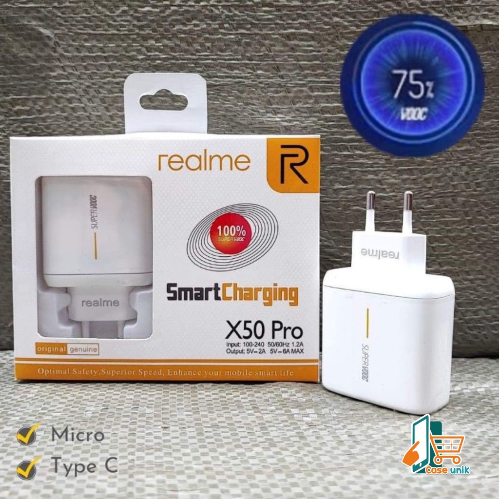 Charger Cashan tc Original  realme 65wat micro usb Fast Charging super vooc CS5083