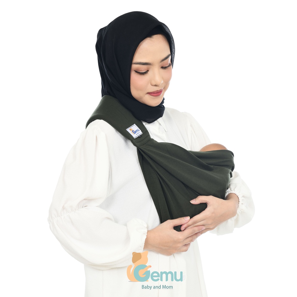 GEMUBABY Gendongan Bayi Samping Instan Geos Busa Gen Two Premium plus Pouch