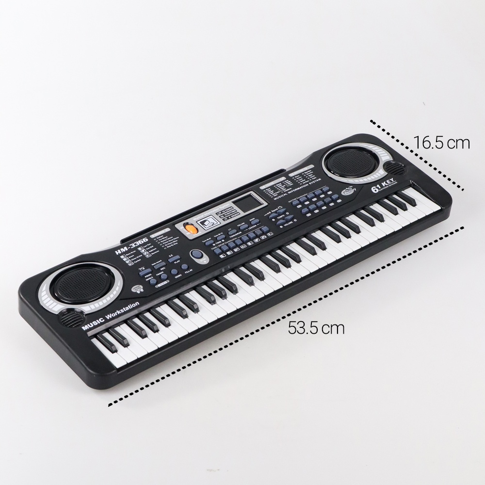 Toddi Digital Electronic Keyboard 61 Keys - MQ-6106 - Black - OMSKEGBK