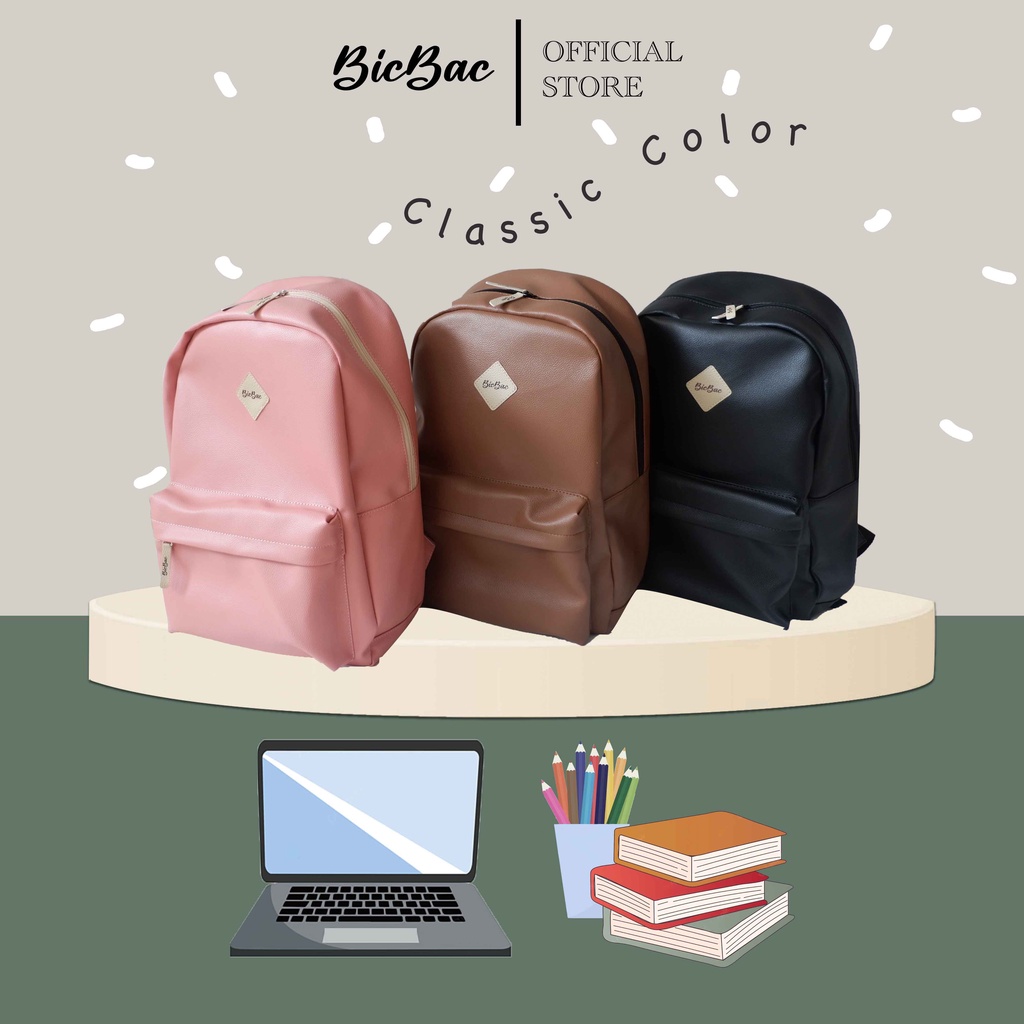 BICBAC TAS RANSEL SIMPLIO PUNGGUNG BAG SEKOLAH TRAVEL TRAVELLING LAPTOP BACKPACK PREMIUM LEATHER SERBAGUNA WATERPROOF WATER RESISTANT PRIA WANITA ANAK SD SMP SMA KULIAH UNIVERSITAS ANTI HUJAN AIR ANTIBARET ANTIMALING KAPASITAS BESAR