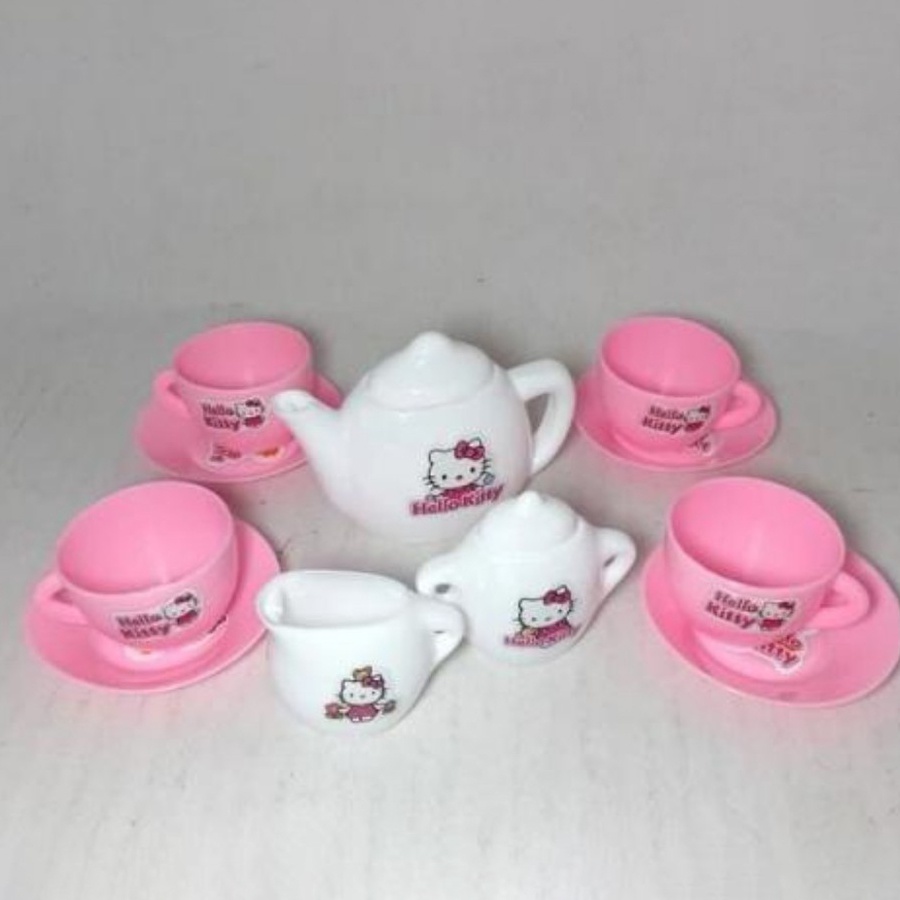 [MT164] Mainan Anak Mini Teko Cangkir Teh Set - Tea Party Set Box Hello Kitty / Frozen